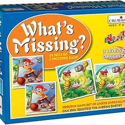 Creative’s What’s Missing?| Searching for the Missing Items in Cards| Concentration Skills | Different Level of Difficult Problem Solving Skills for Children| Picture Card Games for kids | Ages 4 & Up-picture-12