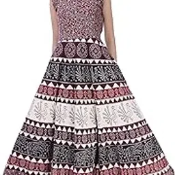 monique Brand Present Latest Trendy Traditional Long Cotton Designer Middi/Frock Dress for Women (MQ-MD||Kalamkari_|| BK16_ Free Size) Black-picture-11