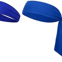 paropkar 2 Design Multi Sports Headbnad Breathable Sweat Wicking Sweatband Wristband Headbands for Men Women Boys Girls (Royal Blue)-picture-12