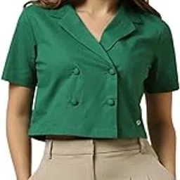 allen solly Women's Cotton Solid Regular Fit Blouse-picture-12