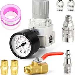 MEANLIN MEASURE Air Compressor Regulator with Gauge 1/4 Inch NPT, 0-150 PSI AR2000 Air Gauge Regulator Inline for Air Compressor and Pneumatic Tools-picture-23