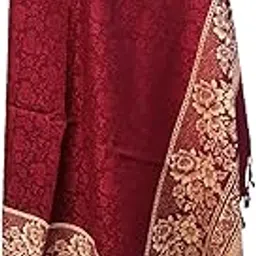 Women's Pashmina Wool Kani Weave Bordered Shawl (vch12409, Purple, Free Size)-image-7