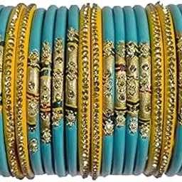 ANSHI CREATIONS LAHTHI/LAH/LAC BANGLE SET (TURQUOISE)-picture-18