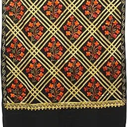 Kashmiri Shawl With Multi Color Embroidery, Indian Shawl, Aari Embroidery,Shawl Women, Kashmiri Accessory Size -28x80-image-65