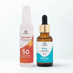 Nitarya Skin Care Kit, Face Serum with Niacinamide & Rice Water, SPF 50+ Sunscreen with Hyaluronic Acid, 30ml + 100ml-image-48