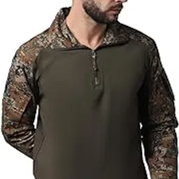 mountmiller Men's Camouflage Printed Full Sleeve Ripstop Tactical Polo T-Shirt | Anti-Odor | Moisture-Wicking | Breathable | UV Protective| Ideal for Outdoor, Hiking & Trekking-picture-17