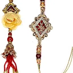 BANDHAN- Lumba Rakhi Set| Rakhi Combo for Bhaiya and Bhabhi | Lumba Rakhi for Girls | Rakhi for bBabhi | Rakhi Combo for Bhaiya and Bhabhi RB311-picture-16