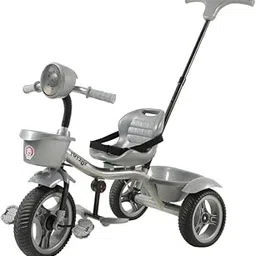JoyRide Speedo Plus Tricycle|Trike with Dual Storage Basket | Parental Handle for Kids|Boys|Girls| Music & Lights | Age 2 to 4 Years Tricycle (Silver)-picture-30