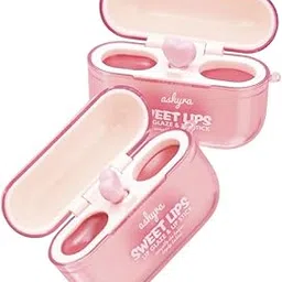 Ashyra Heart Lip Gloss Duo - Cute Earbuds Case, High-Shine & Moisturizing Lip Color Set (Pack of 2)-picture-53