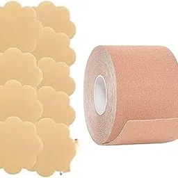 ingorala Boob Tape Kit | Reusable Nipple Covers – Instant Breast Lift Tape | Women, Grippy Not Sticky, Skin-Friendly Invisible image 1