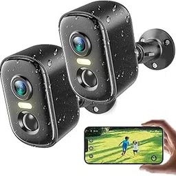 2K Security Cameras Wireless Outdoor, 2 Pack Battery Powered WiFi Cameras for Home Security with AI Motion Detection, Spotlight Color Night Vision, 2-Way Talk, Siren Alarm, IP65, Cloud/SD Storage-image-54