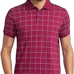 park avenue Men's Pure Cotton Print Pattern Slim Fit Polo Collar Half Sleeve Casual T-Shirt-picture-37