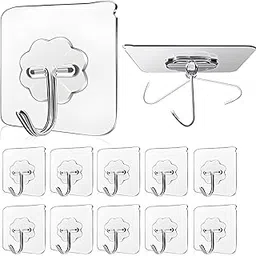 Self Adhesive Wall Hooks, Waterproof, Pack of 20, Drill-Free Mounting for Bathroom and Kitchen Use-image-88