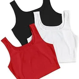 berry bird BERRY BIRD® Women's Knitted Sleeveless Solid Sqaure Neck Ribbed Tank & Crop Tops (Pack of 3)-picture-18