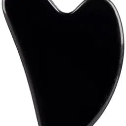 Gua Sha Face Tool | Natural Jade Stone Guasha Board SPA Acupuncture Therapy | Trigger Point Treatment | Scraping Handheld Massager Tool (Pack of 1) (BLACK STONE GUA SHA)-picture-20