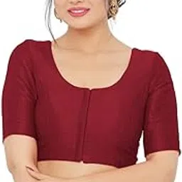 vamas Women's Silk Solid Elbow Sleeves Readymade Saree Blouse (X-766.ELB)-picture-45
