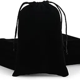 BIRDBRID Velvet Gift Bags 4x6 Inch (Pack of 4) | Black Drawstring Pouch for Jewelry, Return Gifts, Pooja, Wedding Favors, Coins, Crystals & Dice-picture-19