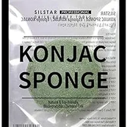 IMPIDEA SILSTAR PROFESSIONAL Natural Soft Facial and Body KONJAC Bath Sponge for Natural Glow & Softness by Detoxifying, Deep Make-Up Cleansing (Aloe Green)-image-32