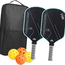 BNF® Pickleball Paddles Set | Joola Nonslip Carbon Fiber Rackets for Indoor & Outdoor Play | Includes 2 Rackets, 4 Balls, 1 Storage Bag | Bright Blue Design for Gift & Living Room-picture-20