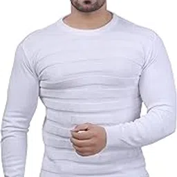 Fashinable Men Pullover Sweater | Full Sleeve | Round Neck | Cotton Fabric | Winter Warmth | Casual Striped Sweater-image-7