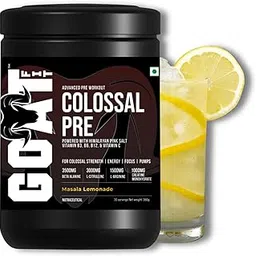 G.O.A.T Fit Colossal Pre | PreWorkout Powder (Masala Lemonade 360gm 30 Servings) 200mg Caffeine 3.5g Beta-Alanine 3g Citrulline 1.5g Arginine 1g Creatine with Himalayan Pink Salt-picture-18