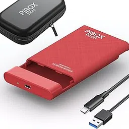 2.5 inch Hard Drive Enclosure Type c, PiBOX India 6Gbps USB 3.1 to SATA III Tool-Free External Hard Drive Case Enclosure for 7mm/9.5mm 2.5" SSD Laptop HDD with UASP for Samsung WD, Xbox PC TV - RED-image-91