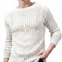 kasma Men’s Acrylic Round Neck Self-Design Sweater – Premium Long Sleeve Winter Pullover with Soft Warmth & Elegant TextureKSM-20-picture-22
