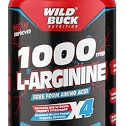 WILD BUCK L Arginine 1000mg Nitric Oxide Precursor Supplement for Massive Pumps, Maximum Vascularity and Muscle Growth, Stamina, Recovery | Essential Amino Acids | Powerful NO Booster - 60 Tablets-image-98