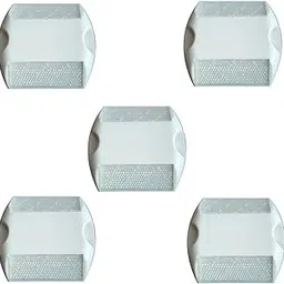 Compact Stores Road Reflector | Pack of 5 Pieces | White Plastic Reflective Studs | Road Safety Base with Reflector-image-9