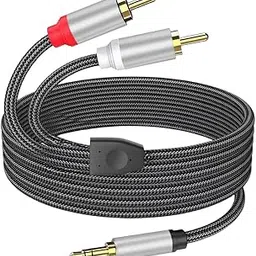 Verilux® 9.8ft RCA Cable, 3.5 mm to 2 RCA Male Cable Audio Adapter, Nylon Braided 3.5 mm Aux Cable for Speakers, Hi-Fi Sound Aux Cable Compatible for Car, Home, Studio, iPhone, Android, Speakers-picture-22