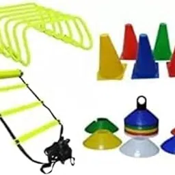 Krishna Enterprises Agility Training Equipment Combo (9 inch Hurdles 6pcs, 25 Soccer Cones, 12 Marker Cones, 4 Meter Ladder)-picture-67