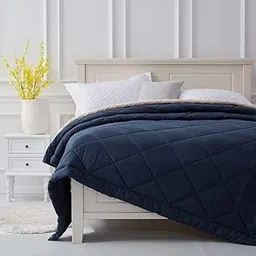 CULTIVER Lightweight All Weather Comforter Ultra Soft Quilt Blanket Dohar (60x90 Inches, Blue)-picture-20