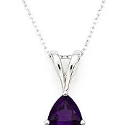 hiflyer jewels Natural Purple Amethyst Triangle Dual Gemstone Pendant With Chain | 925 Stamp Sterling Silver Jewelry | Gift For Men and Women-picture-32