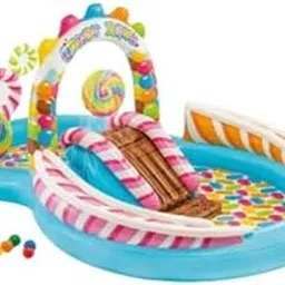 KAOMOJI Inflatable Kids Candy Zone Water Play Center Swimming Pool | Includes Waterslide, Sprayer, and Accessories | Ideal for Outdoor Summer Fun | (Multi,1pcs)-picture-16