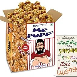 BOGATCHI Mr.POPP's Crunchy Caramel Popcorn, Handcrafted Gourmet Popcorn, Best Birthday Gift for Girlfriend , 375g + Free Happy Birthday Greeting Card-picture-26