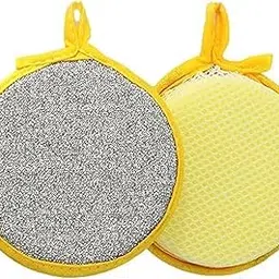 Stainless Steel with Sponges Scrubber -| Double Side Dishwashing Scrub for Pots & Pans | Kitchens | Bathroom | Tableware Dish | Tough Cleaning 2 in 1 (Pack =1)-image-79