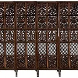 Imperial Wooden Art ® Brand Handcrafted Wooden Partition for Living Room, Kitchen, Pooja Room,Hall Room, Divider for Kitchen | Decorative Room Divider (7 Panel with Stand)-image-15