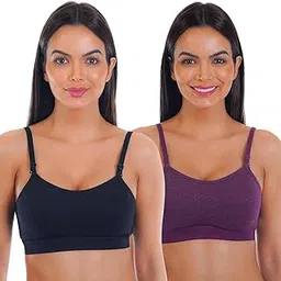sona Sports Bra 016 Women's Cotton Seamless T-Shirt Non Padded Full Coverage Adjustable Sports Bra Combo Pack of 2-picture-20