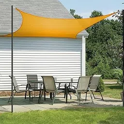 HIPPO Rectangle Shade Sail Affordable & Premium 150 GSM Sun Shade UV Block for Outdoor Patio Car Parking (Yellow, 12FTX16FT)-picture-15