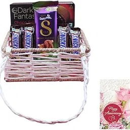 SFU E Com Premium Silk Roast Almond With Nutty Chocolate Hamper | Anniversary Chocolate Gift Hamper | Anniversary Greeting Card With Chocolate Combo | 1638-picture-11