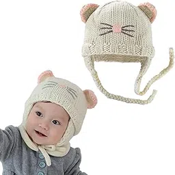 Bembika Photography Cap – Newborn Photography Outfits & Baby Photography Props Designer Baby Cap for Newborn Photo Shoot Cap-(Offwhite) image 1