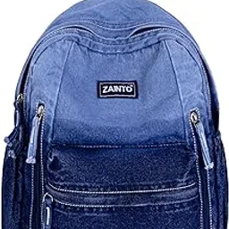Denim Backpack for Women | Vintage Light Blue Daypack | Eco-Friendly Premium Denim, Lightweight & Durable | Stylish College & Office Backpack with Multi Pockets for Daily Use-image-2