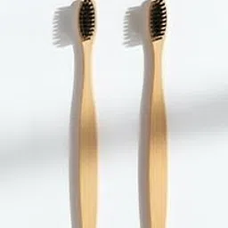 Natural Bamboo Manual Toothbrush, Black Nylon Bristles, 19 cm Length, Soft, 2 Pack, Adult Size-image-23