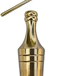 Indian Traditional Brass Pocket Surme Dani, Kohl Kajal Holder with Surma Applicator, Gold Finish, (9.5cm, 50g Weight)-picture-15