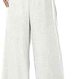 Women's Casual Wide Leg Pants – High Waist Elastic Waistband Loose Fit Long Trousers | Lightweight Straight Leg Summer PantsTrouser 254-image-2