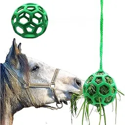 THE WHITE SHOP 2 Pack Horse Treat Ball Hay Feeder Toy, Goat Feeder Ball Hanging Feeding Toy for Horse Goat Sheep Relieve Stress?GREEN-picture-54