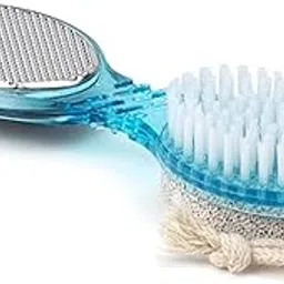 2-in-1 Foot Scrubber and File with Pumice Stone, Hanging Rope, Blue-image-26