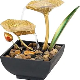 MYADDICTION 2 Tiers Tabletop Fountain Tabletop Waterfall Cascading for Office Decoration Leaf-image-15