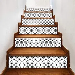 GADGETS WRAP 6pcs/Set Arabian Tile Stair Decor Stickers Self Adhesive Vinyl Decals for Stairs DIY Staircase Renovation PVC Decal Ladder Mural-image-87