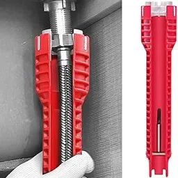 Qiuerte 8 in 1 Multifunctional Sink Bathroom Wrench, Plumbing Installation Tool Household Water Pipe Faucet Washing Basin Corner Valve Sink Repair Removal Tool-picture-15
